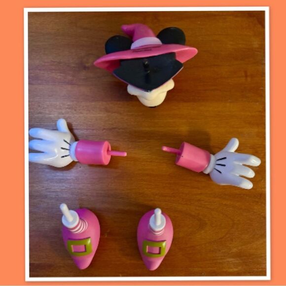 Minnie Mouse Halloween Pumpkin Push In - 5 Pieces -  Pink - Picture 2 of 2